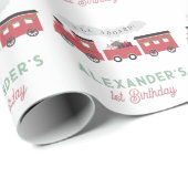 クリスマススチームトレイン子供の誕生日に乗り込む ラッピングペーパー (ロールコーナー)