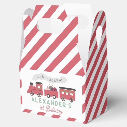 クリスマススチームトレイン子供の誕生日 フェイバーボックス (オープン)