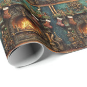 クリスマススチームパンクフィレックスラッピング紙 ラッピングペーパー (ロールコーナー)