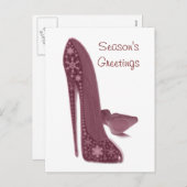 クリスマススティレットハイヒールシューズアート シーズンポストカード (正面/裏面)