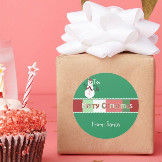 クリスマスステッカーが緑に表示されるが、色を選択 ラウンドシール (パーティー)