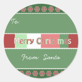 クリスマスステッカーが緑に表示されるが、色を選択 ラウンドシール (正面)