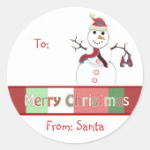 クリスマスステッカーが色の背景を選択 ラウンドシール (正面)