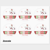 クリスマスステッカーが色の背景を選択 ラウンドシール (シート)