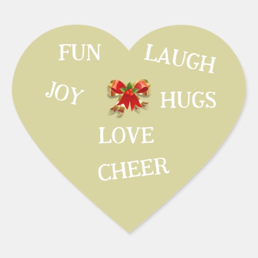 クリスマスステッカーの喜び ハートシール (正面)