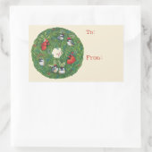 クリスマスステッカーの宛先/差出人 長方形シール (バッグ)