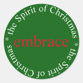 クリスマスステッカーの精神を受け入れる ラウンドシール