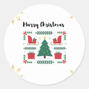 クリスマスステッカーを結婚する ラウンドシール