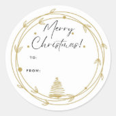 クリスマスステッカーギフトラベル ラウンドシール (正面)