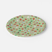 クリスマスステッカーフェスティバルパターン ペーパープレート (アングル)