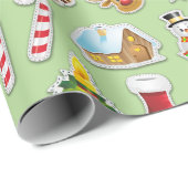 クリスマスステッカーフェスティバルパターン ラッピングペーパー (ロールコーナー)