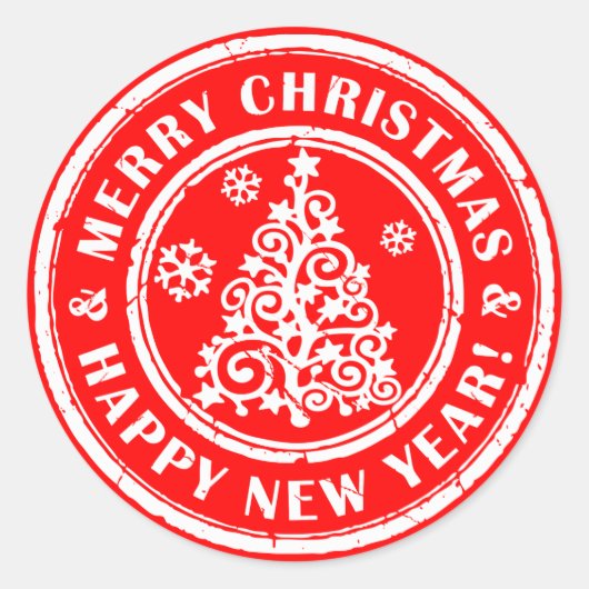 クリスマスステッカーフェスティバル封筒用シール ラウンドシール (正面)