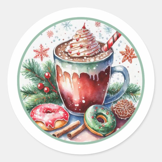 クリスマスステッカー付きフットCoco ラウンドシール (正面)