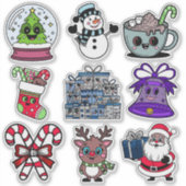 クリスマスステッカー子供へパック – フェスティバル，休日 シール (正面)
