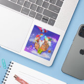 クリスマスステッカー飛んでいる格言与えギフト シール (ノートパソコンとiPhone)