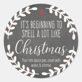 クリスマスステッカー2のような匂いがはじめている ラウンドシール