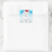 クリスマスステッカー – シロクマ スクエアシール (バッグ)