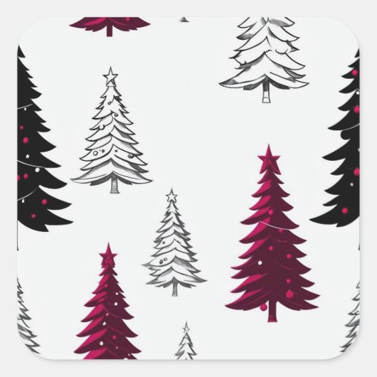 クリスマスステッカー スクエアシール (正面)