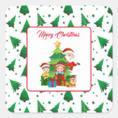 クリスマスステッカー スクエアシール (正面)