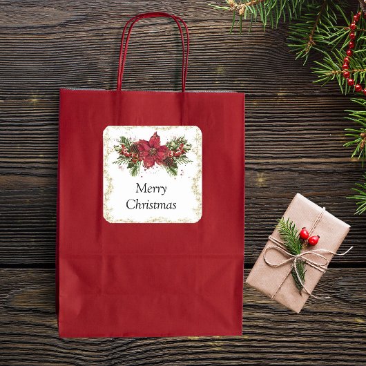 クリスマスステッカー スクエアシール