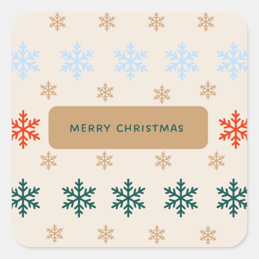 クリスマスステッカー スクエアシール (正面)