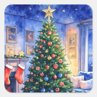 クリスマスステッカー スクエアシール