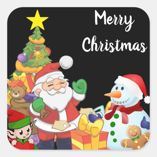 クリスマスステッカー スクエアシール (正面)