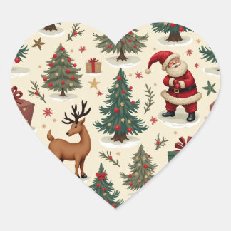 クリスマスステッカー ハートシール