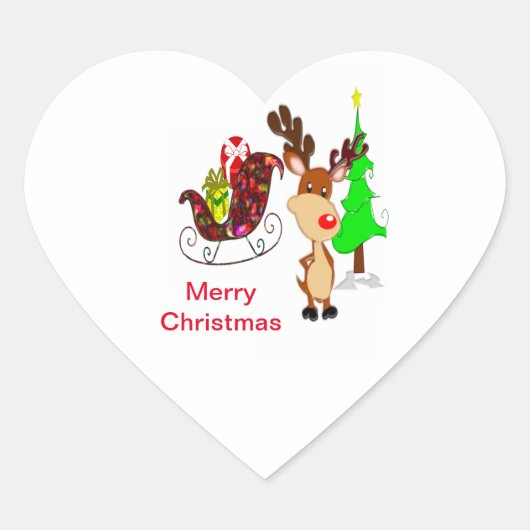 クリスマスステッカー ハートシール (正面)