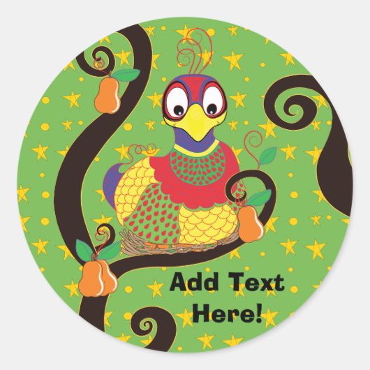 クリスマスステッカー。パーソナライズ ラウンドシール (正面)