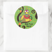 クリスマスステッカー。パーソナライズ ラウンドシール (バッグ)