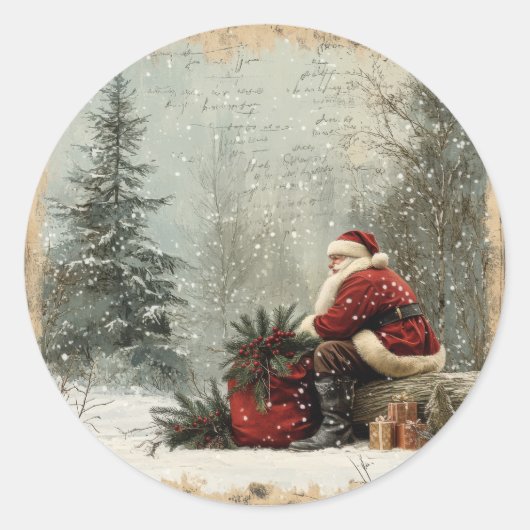 クリスマスステッカー – フェスティバルラベル&ホリデーデコール ラウンドシール (正面)