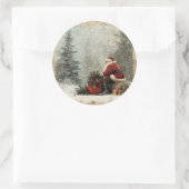 クリスマスステッカー – フェスティバルラベル&ホリデーデコール ラウンドシール (バッグ)