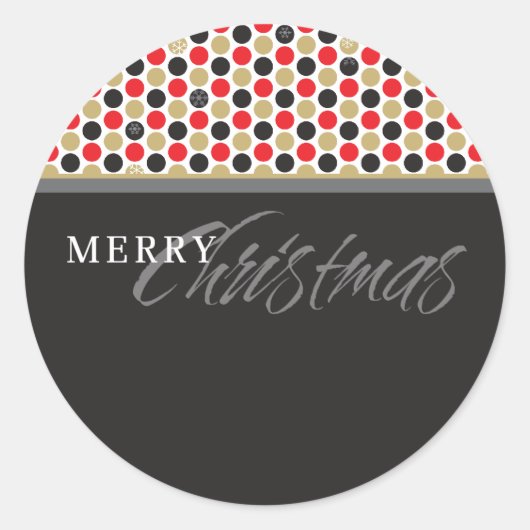 クリスマスステッカー::ミニストスノーフレーク5 ラウンドシール (正面)