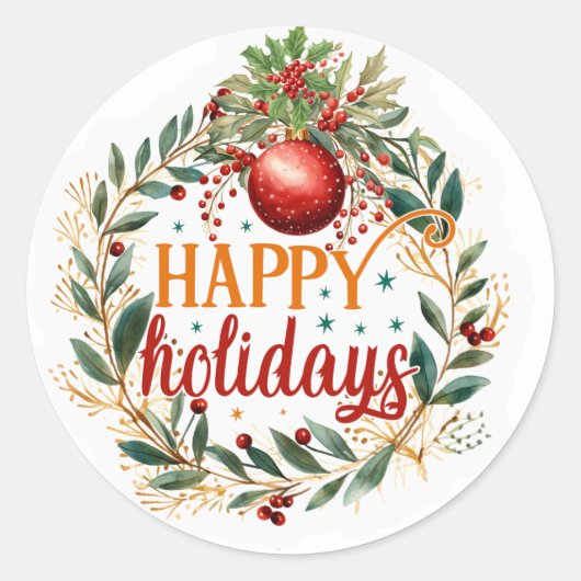 クリスマスステッカー ラウンドシール (正面)