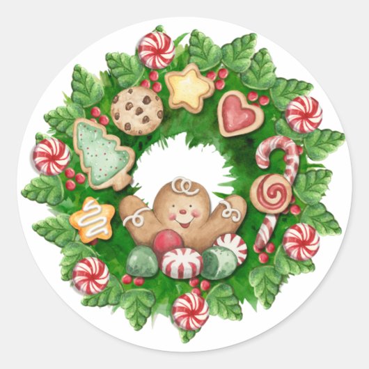 クリスマスステッカー ラウンドシール (正面)
