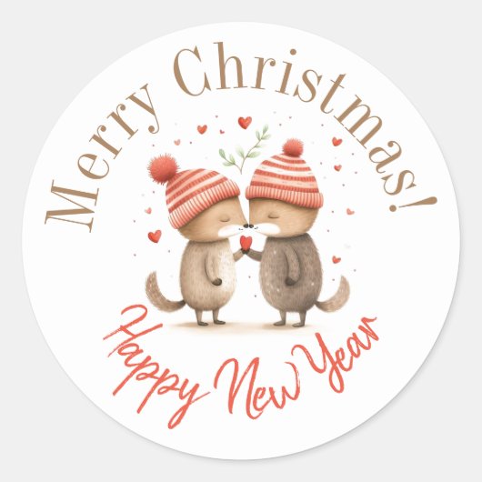 クリスマスステッカー ラウンドシール (正面)