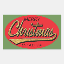 クリスマスステッカー「レトロクリスマスベストA.D. 336」 長方形シール