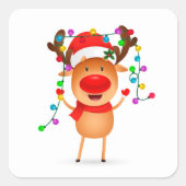 クリスマスステッカーRudolph スクエアシール (正面)
