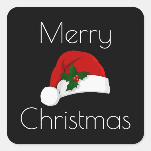 クリスマスステッカーSanta Hat HAMbyWG スクエアシール (正面)