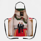 クリスマスステップドナルドトランプ&メラニア大統領 エプロン (正面)