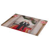 クリスマスステップドナルドトランプ&メラニア大統領 カッティングボード (角)