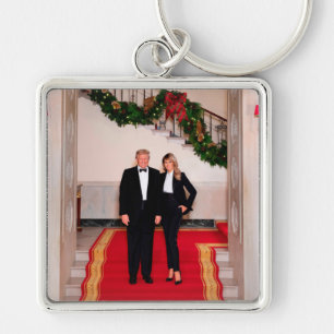 クリスマスステップドナルドトランプ&メラニア大統領 キーホルダー