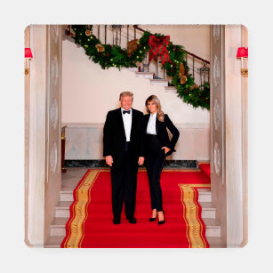 クリスマスステップドナルドトランプ&メラニア大統領 コースターセット