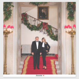 クリスマスステップドナルドトランプ&メラニア大統領 シール