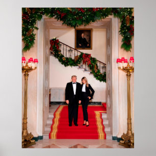 クリスマスステップドナルドトランプ&メラニア大統領 ポスター