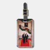 クリスマスステップドナルドトランプ&メラニア大統領 ラゲッジタグ (正面縦)