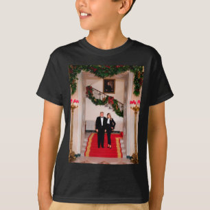 クリスマスステップドナルドトランプ&メラニア大統領 Tシャツ
