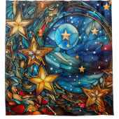 クリスマスステンドグラスのシャワーカーテン シャワーカーテン (正面)