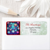 クリスマスステンドグラスボードベリーグリーングリッター ラベル (インサイチュ)